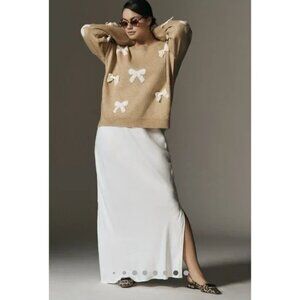 Anthropologie Maeve 3D Bow Sweater - XXS, Honey